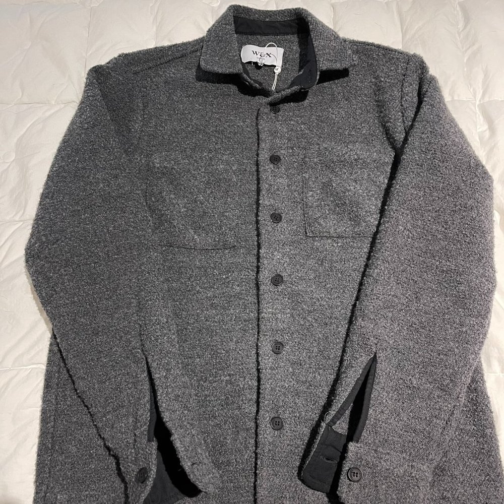 Wax London Whiting Overshirt Bolt Grey Medium